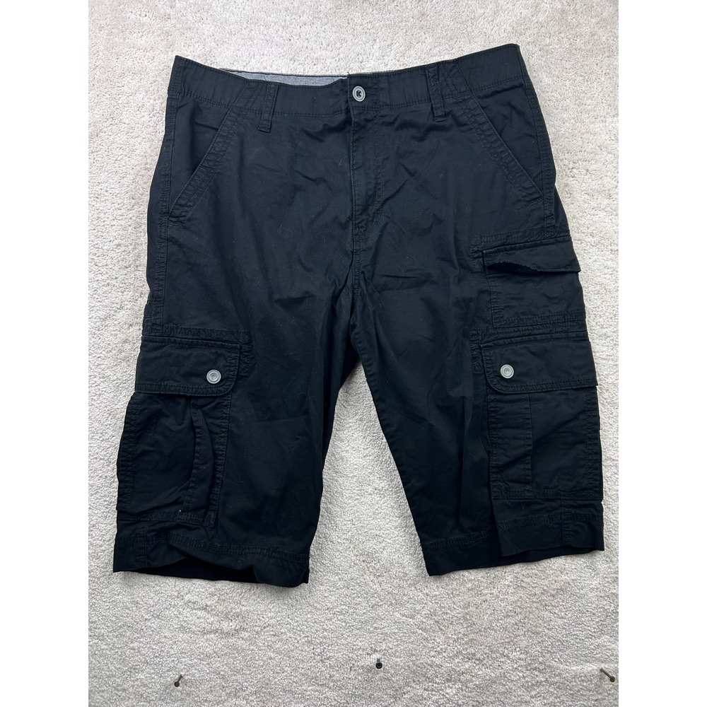Cargo Shorts Mens 34 Black Stretch Cotton Utility Hiking Outdoor Workwear Gorp